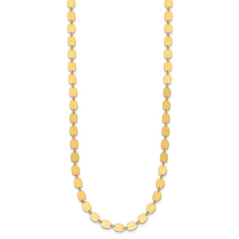 14K Yellow Gold Polished Fancy Mirror Link Necklace