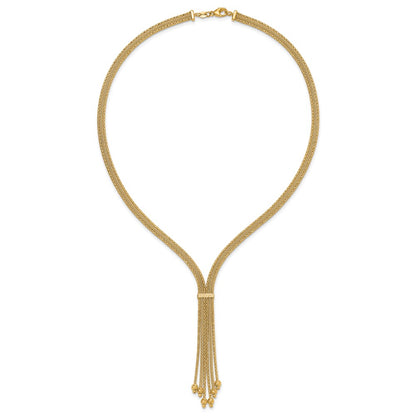 14K Yellow Gold Polish/Texture/Dia Cut Fancy Drop Necklace