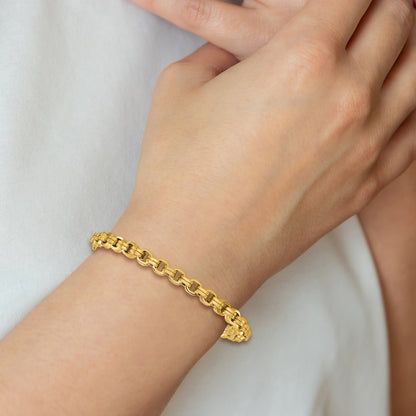 14K Yellow Gold Polished Fancy Link Bracelet