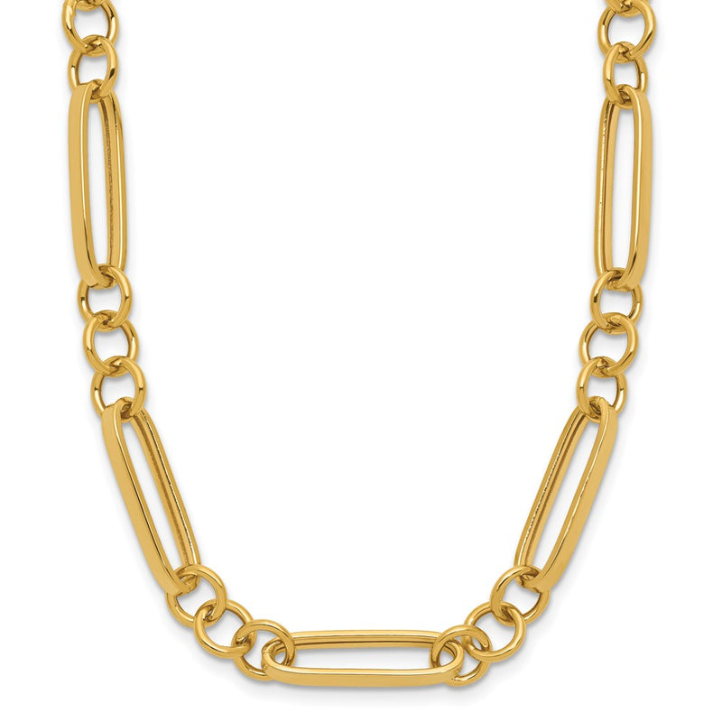 14K Yellow Gold Polished Fancy Link Necklace