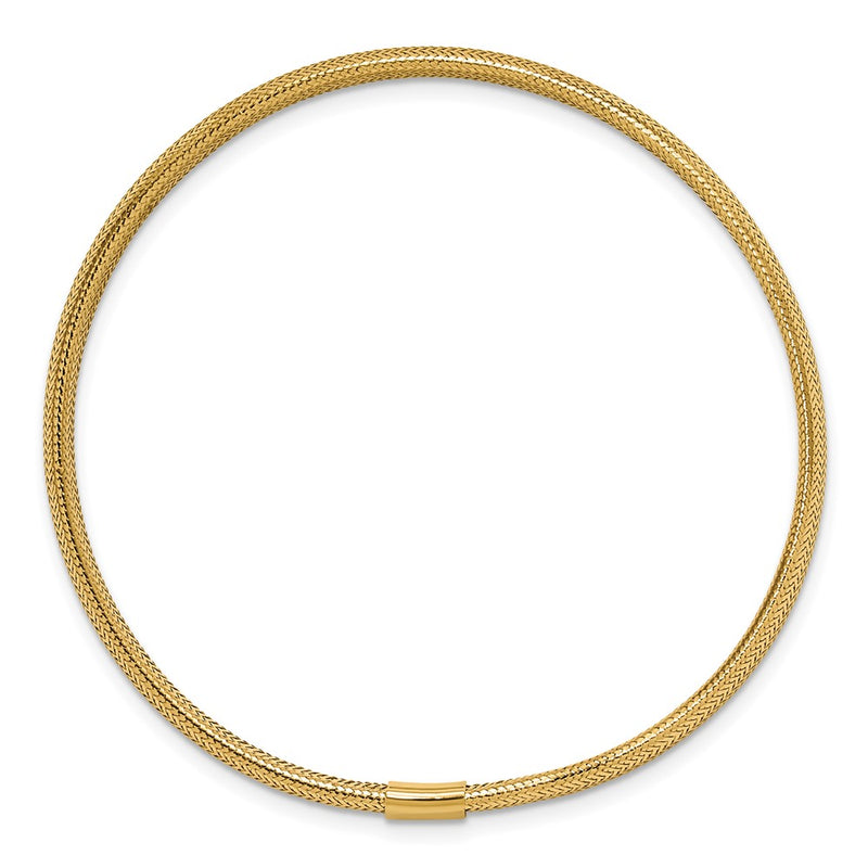 14K Yellow Gold Polished Stretch Slip On Bracelet