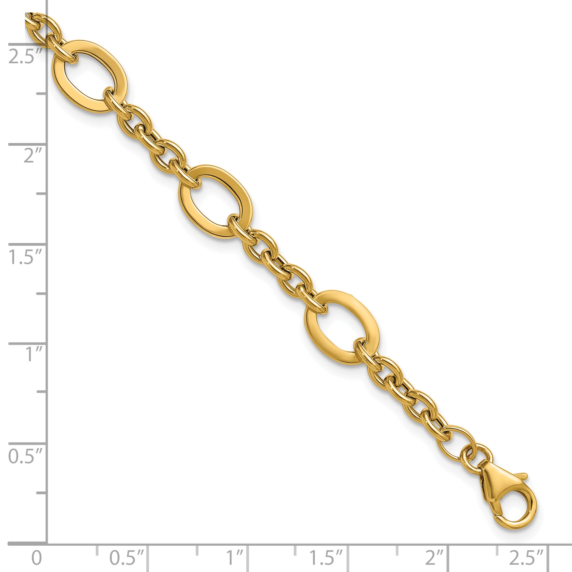 14K Yellow Gold Polished Fancy Link Bracelet