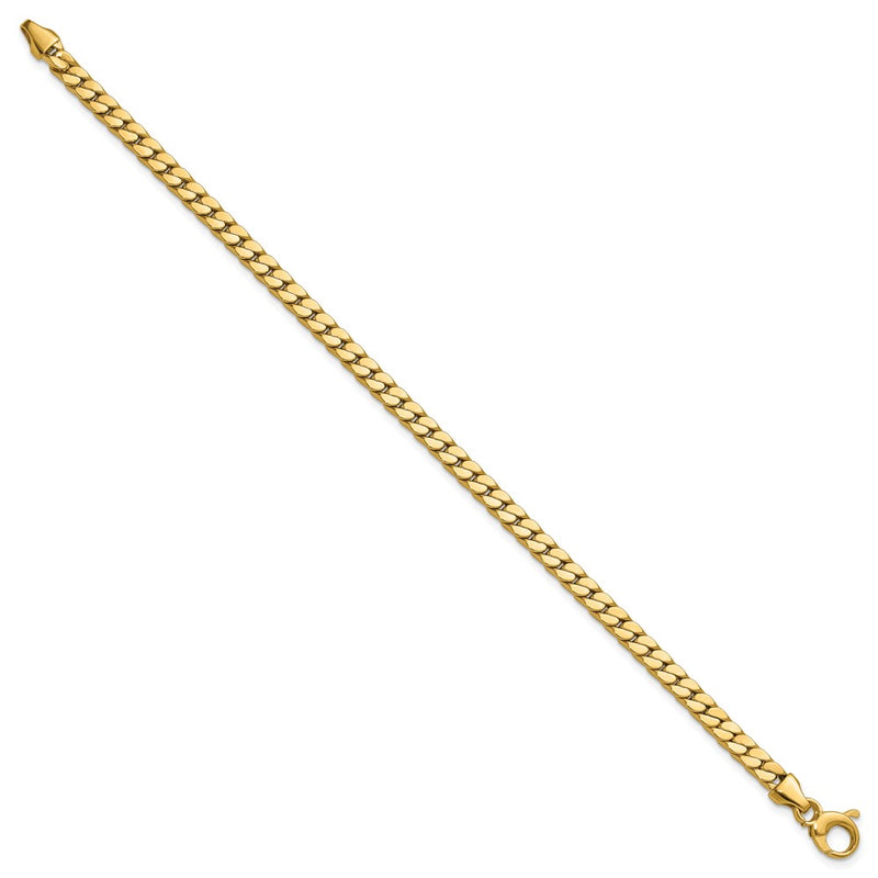 14K Yellow Gold Polished Fancy Curb Link Bracelet