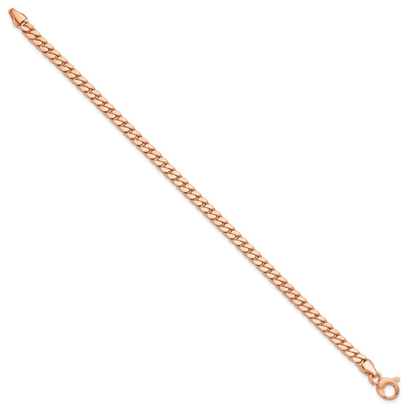 14K Rose Gold Polished Fancy Curb Link Bracelet
