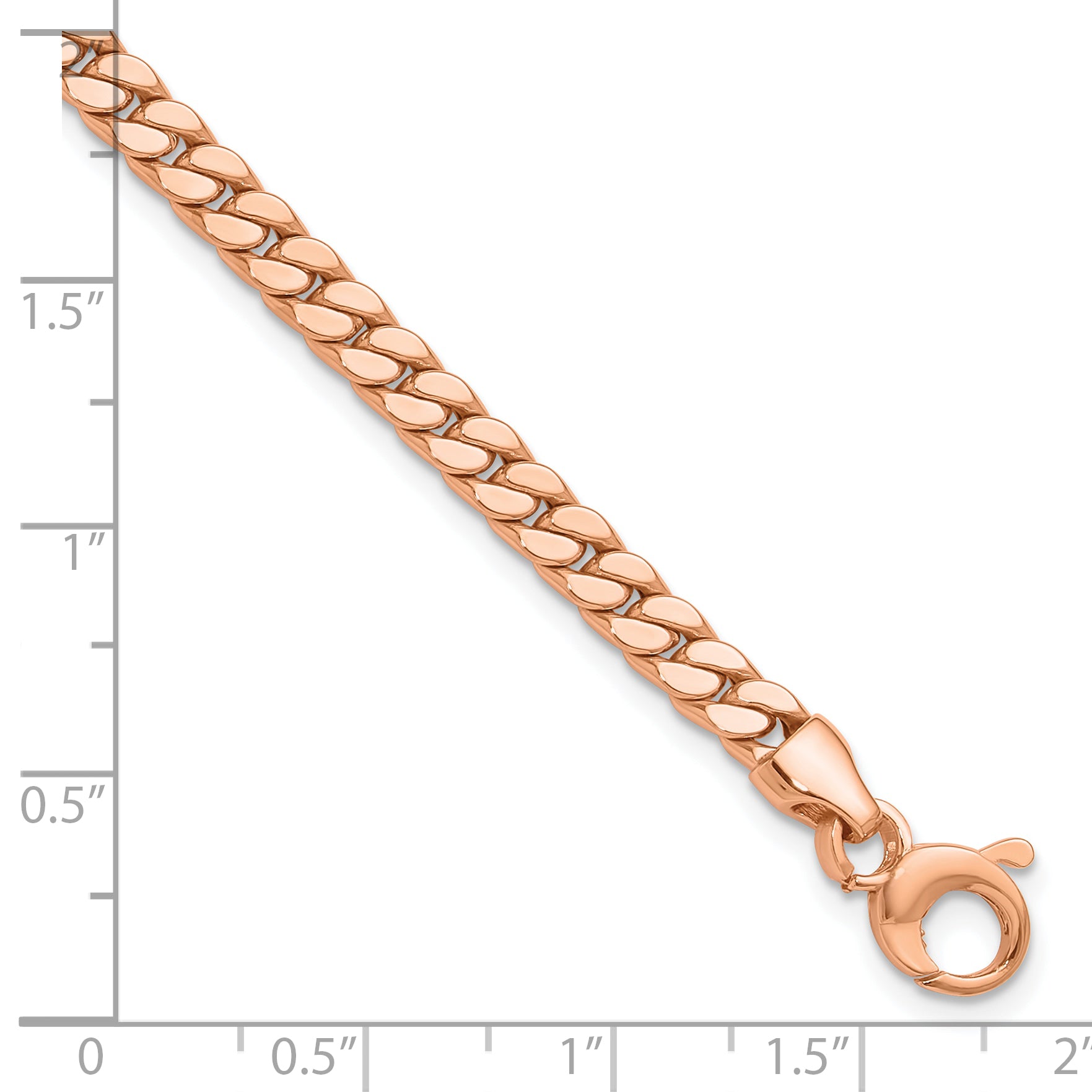 14K Rose Gold Polished Fancy Curb Link Bracelet
