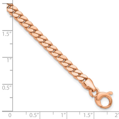 14K Rose Gold Polished Fancy Curb Link Bracelet