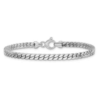 14K White Gold Polished Fancy Curb Link Bracelet