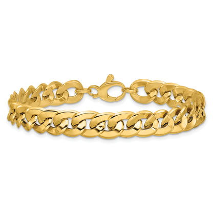14K Yellow Gold Polished Fancy Curb Link Bracelet