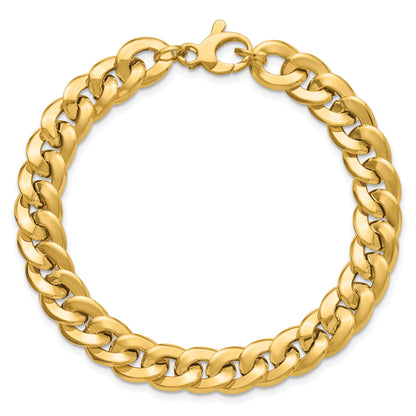 14K Yellow Gold Polished Fancy Curb Link Bracelet