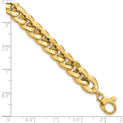 14K Yellow Gold Polished Fancy Curb Link Bracelet