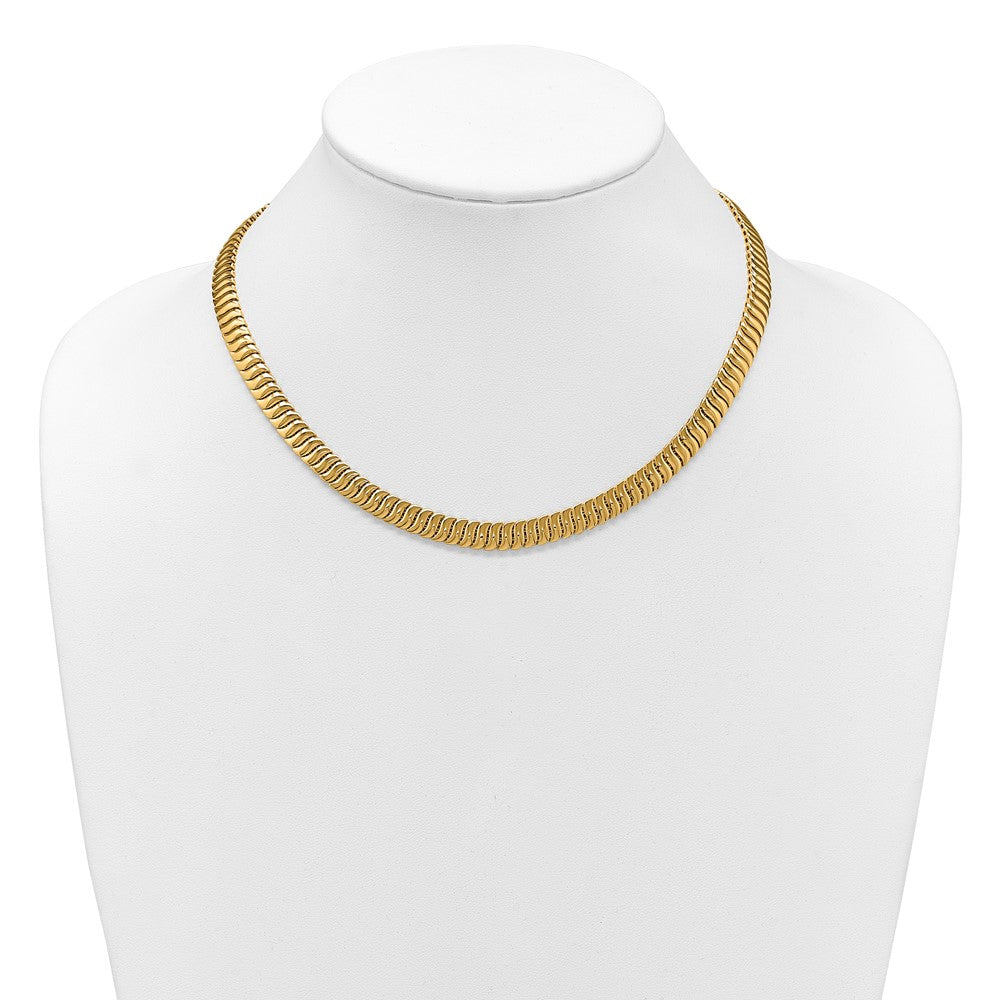 14K Yellow Gold Polished Fancy Link Chain Necklace