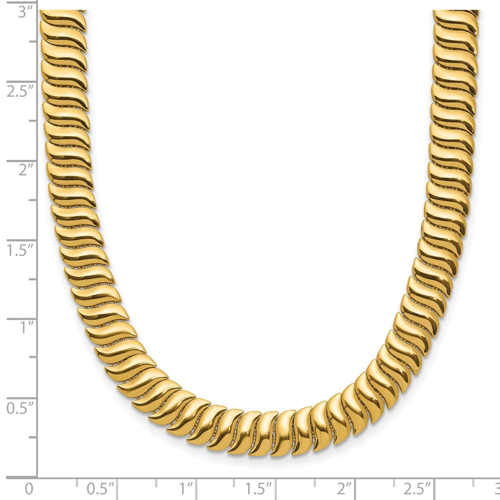14K Yellow Gold Polished Fancy Link Chain Necklace