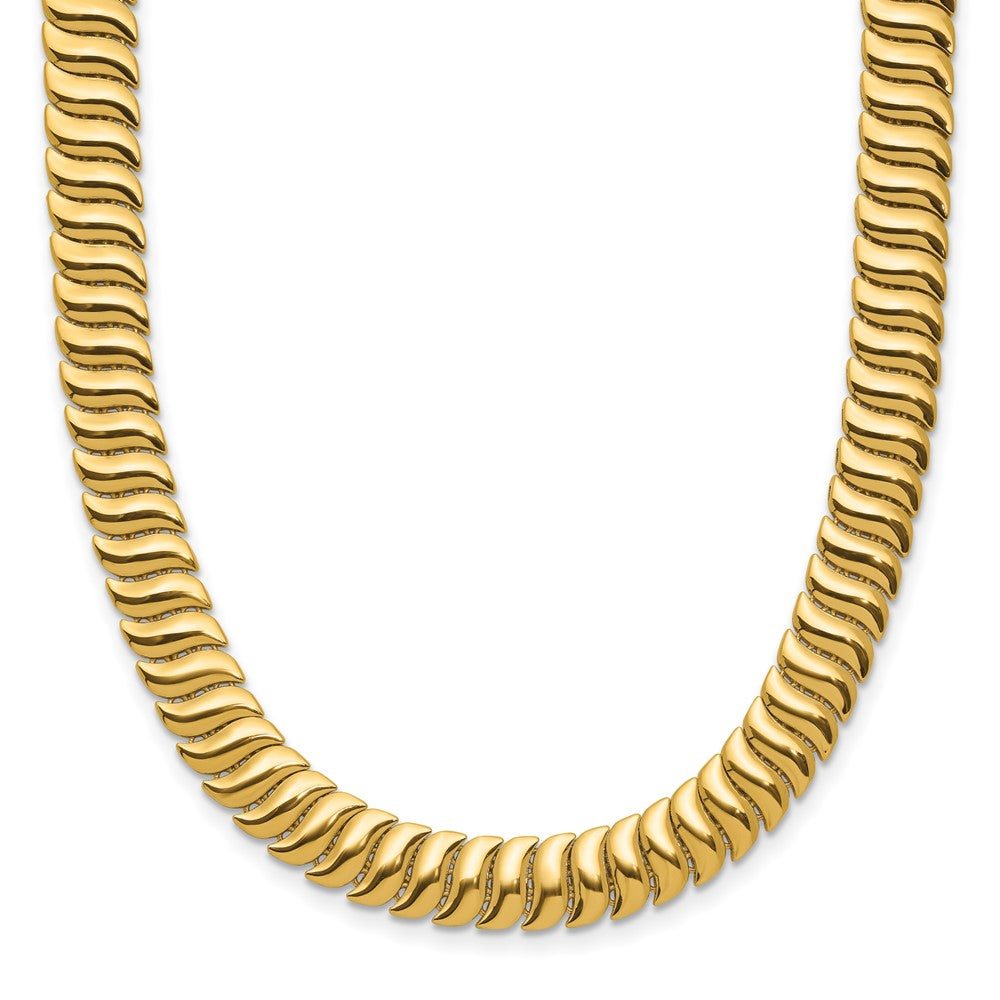 14K Yellow Gold Polished Fancy Link Chain Necklace