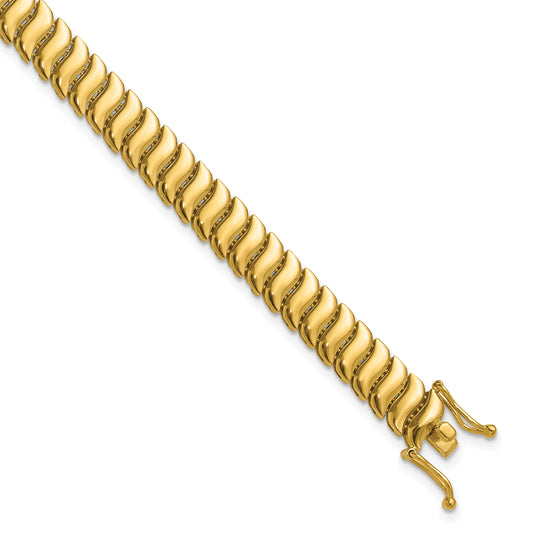14K Yellow Gold Polished Fancy Link Bracelet