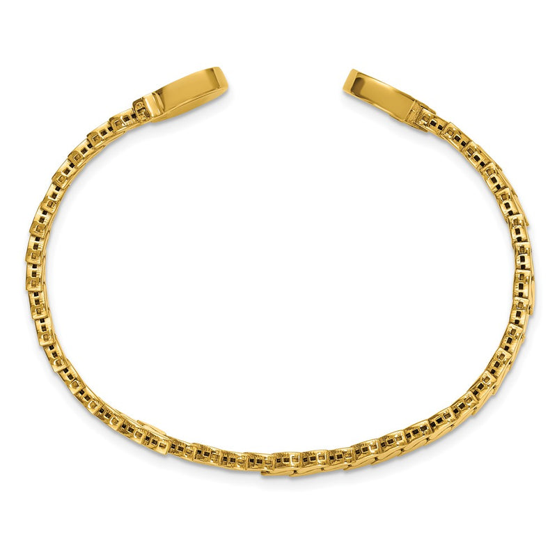 14K Yellow Gold Polished S Link Cuff Bangle