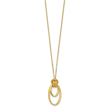 14K Yellow Gold Polished Fancy Ovals With 2In Ext. Necklace