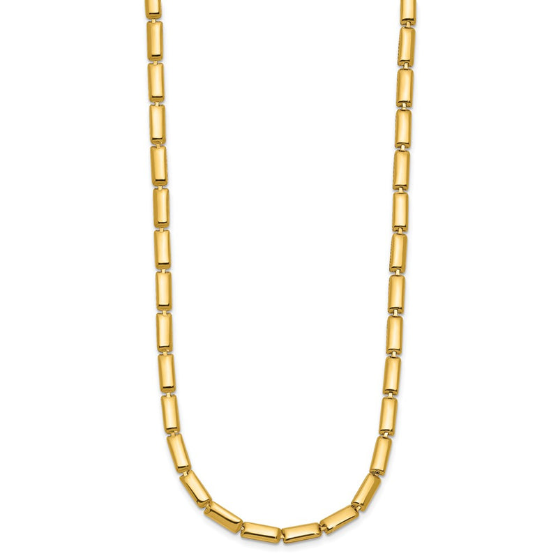 14K Yellow Gold Polished 3.6mm Bar Link Necklace