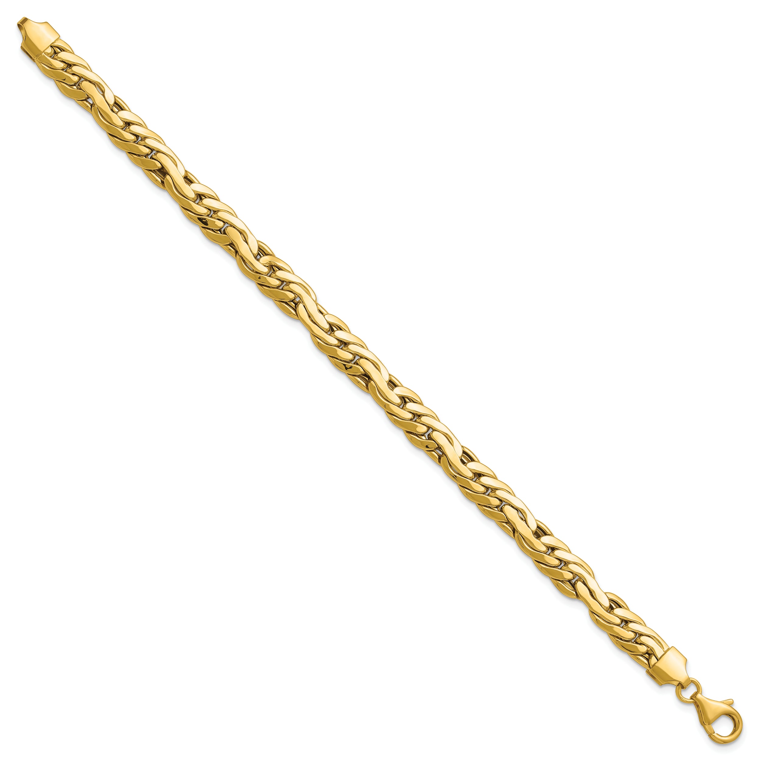 14K Yellow Gold Polished 7.5mm Fancy Link Bracelet