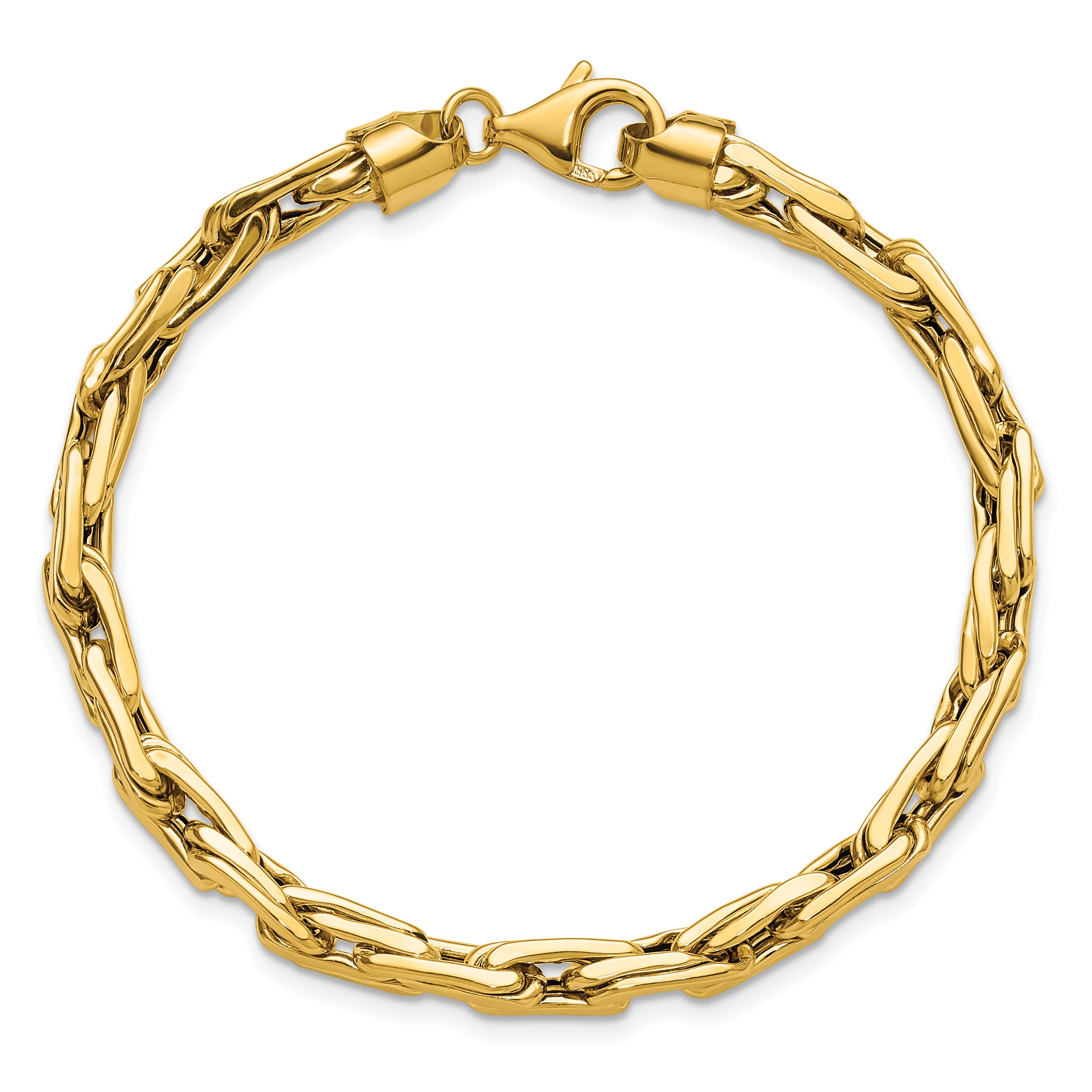 14K Yellow Gold Polished 5.0mm Fancy Link Bracelet