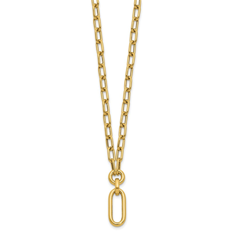 14K Yellow Gold Polished Fancy Mixed Link Necklace