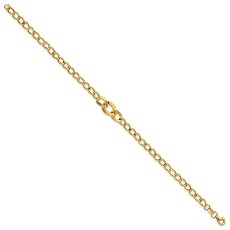 14K Yellow Gold Polished Fancy Curb Link Bracelet