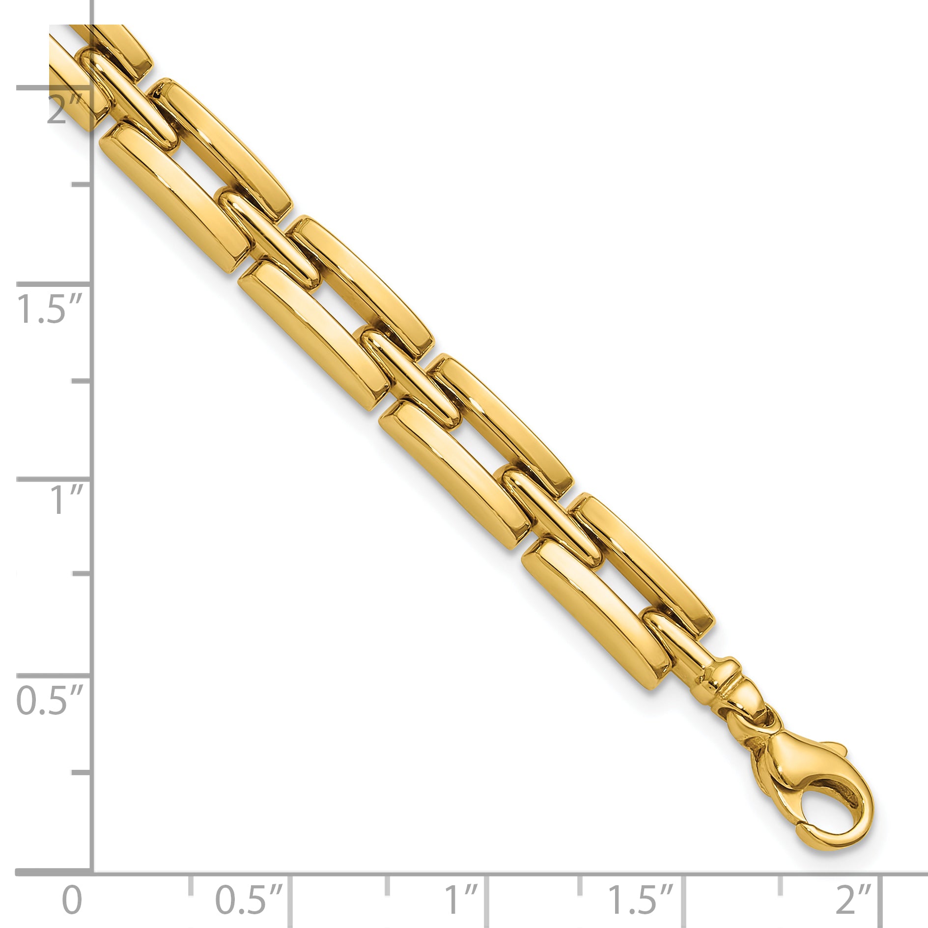 14K Yellow Gold Polished 6.5mm Fancy Link Bracelet