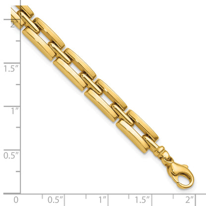 14K Yellow Gold Polished 6.5mm Fancy Link Bracelet