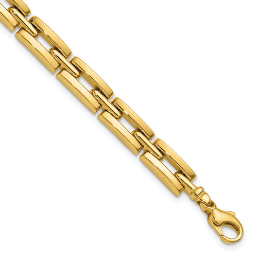 14K Yellow Gold Polished 6.5mm Fancy Link Bracelet