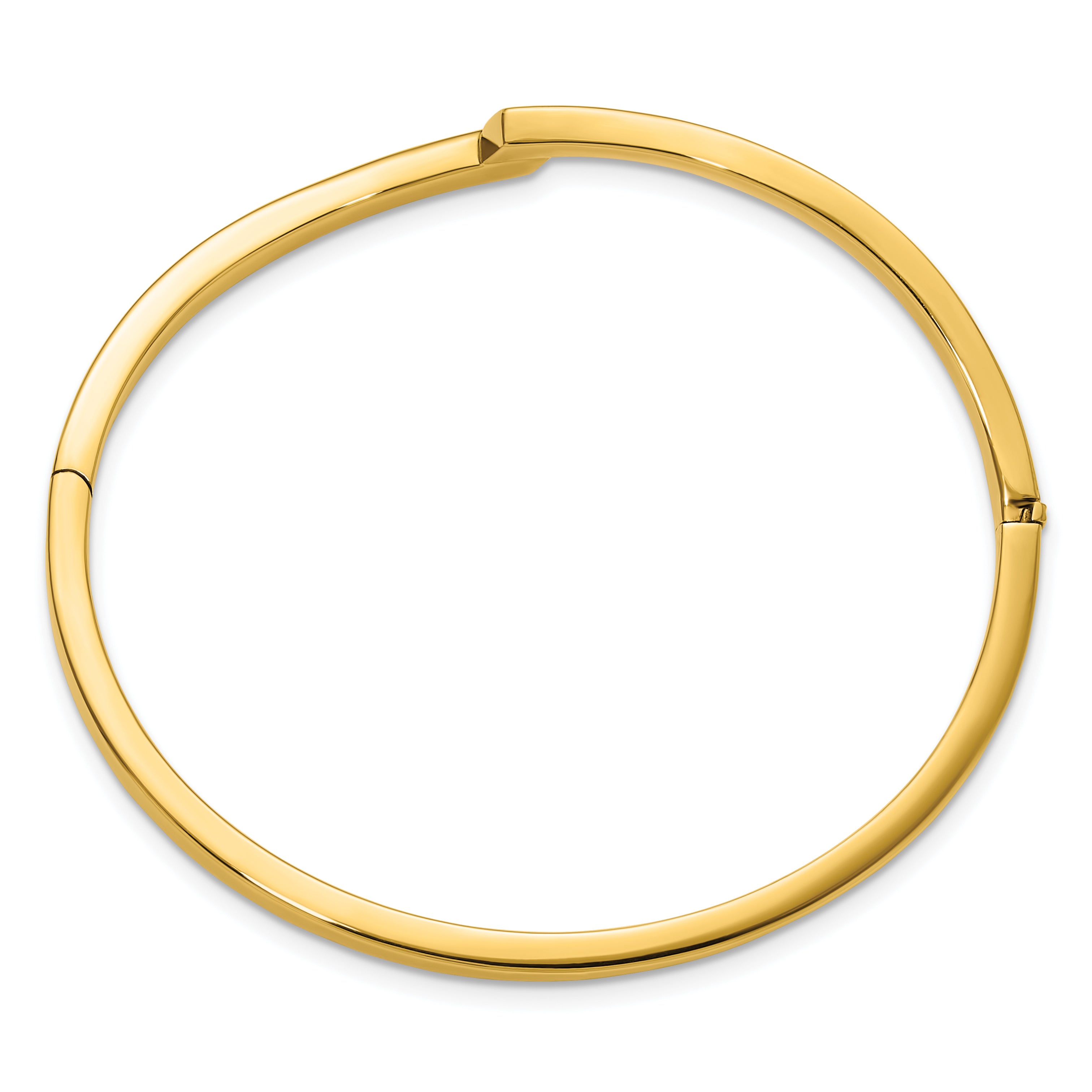 14K Yellow Gold Polished Fancy Bypass Hinged Bangle