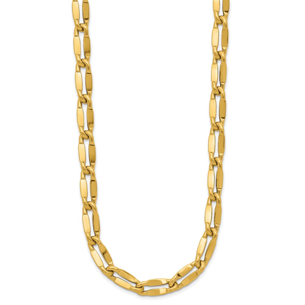 14K Yellow Gold Polished Fancy Contoured Link Necklace
