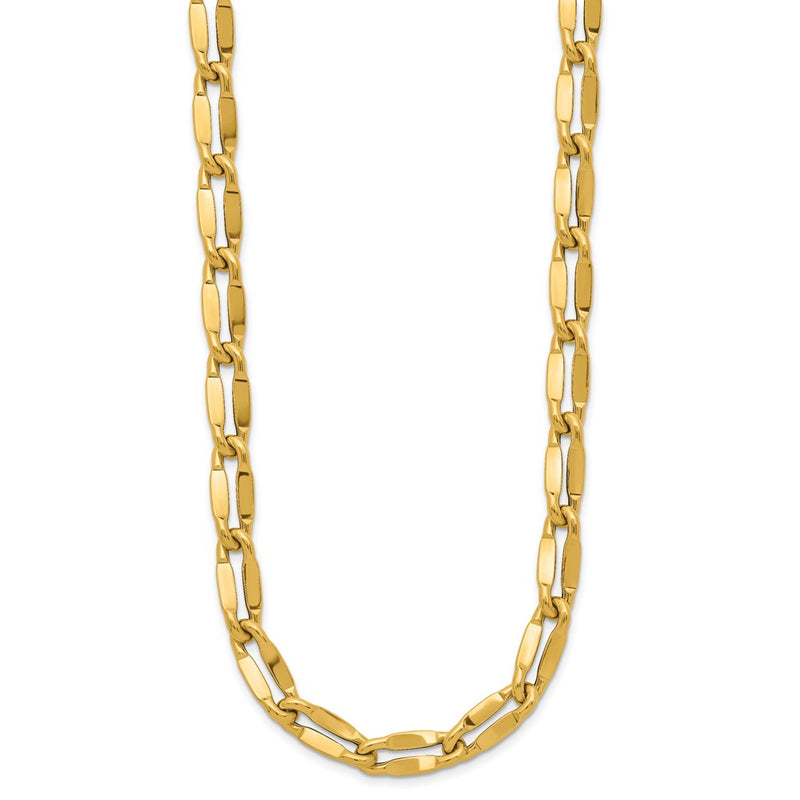 14K Yellow Gold Polished Fancy Contoured Link Necklace