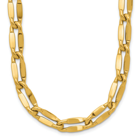 14K Yellow Gold Polished Fancy Contoured Link Necklace