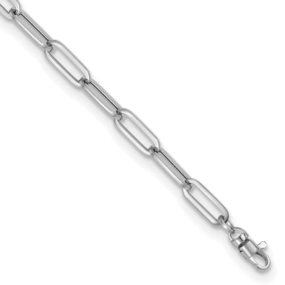 14K White Gold Polished Fancy Link With 1In Ext Bracelet