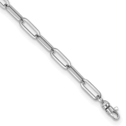 14K White Gold Polished Fancy Link With Ext Chain Bracelet