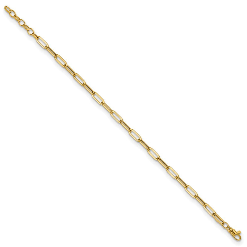 14K Yellow Gold Polished Fancy Link With Ext Chain Bracelet