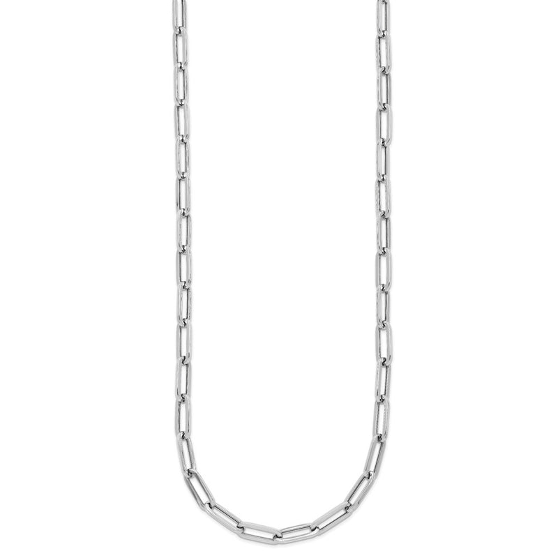 14K White Gold Polished Fancy Link Chain Necklace