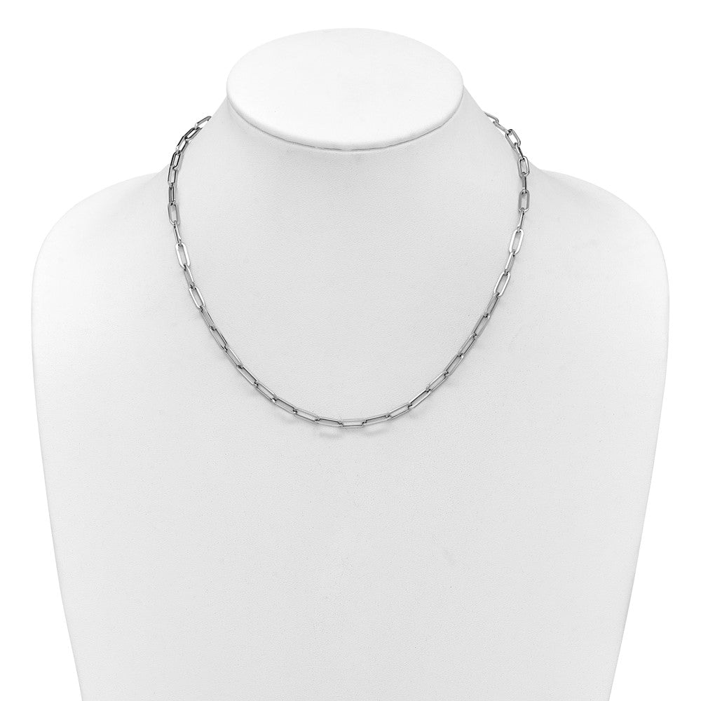 14K White Gold Polished Fancy Link Chain Necklace