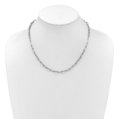 14K White Gold Polished Fancy Link Chain Necklace