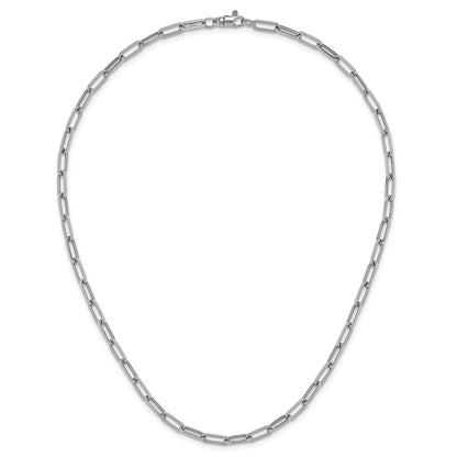 14K White Gold Polished Fancy Link Chain Necklace