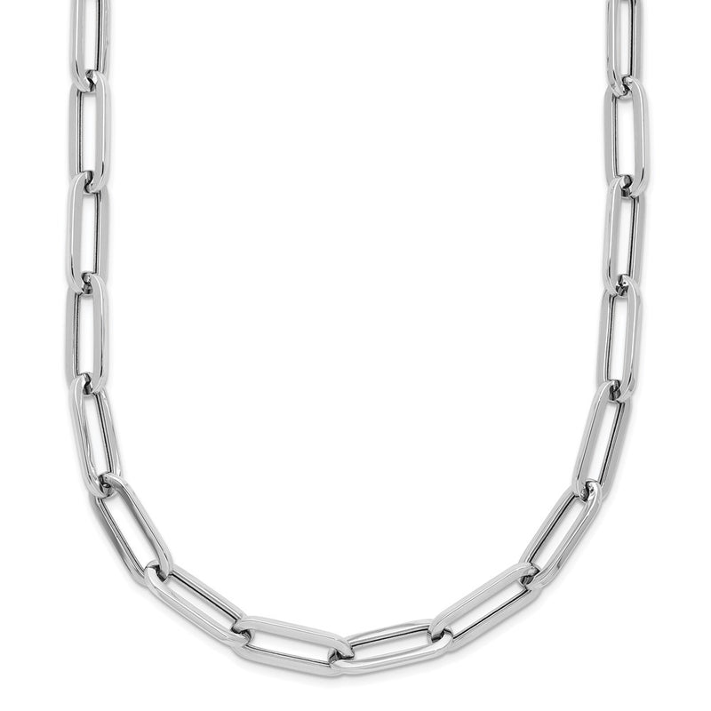 14K White Gold Polished Fancy Link Chain Necklace