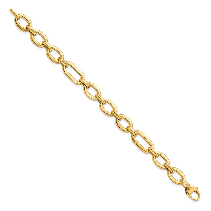 14K Yellow Gold Polished 7In Fancy Link Bracelet
