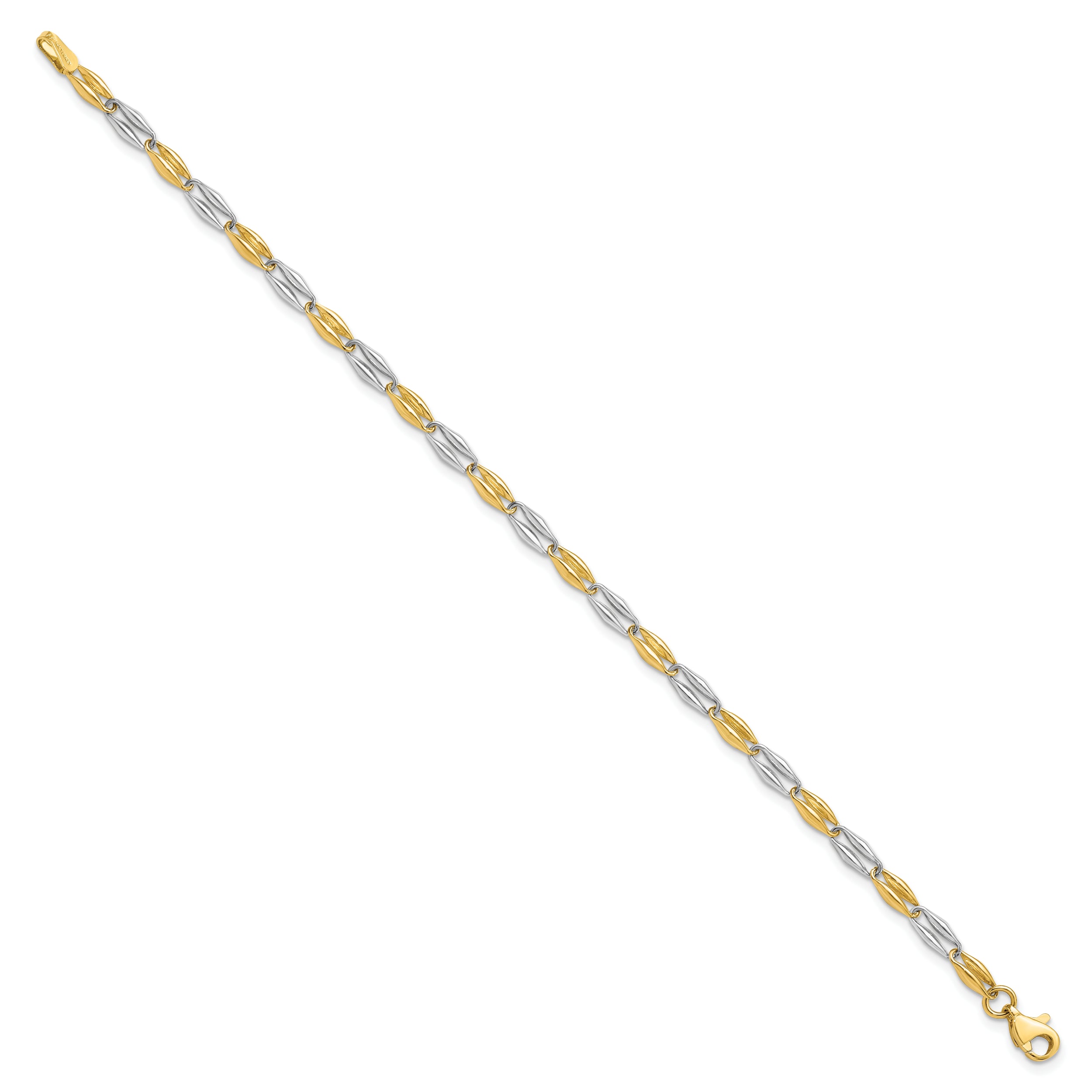 7.25 Inch 14K Two-Tone Polished Fancy Link Bracelet