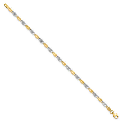 7.25 Inch 14K Two-Tone Polished Fancy Link Bracelet