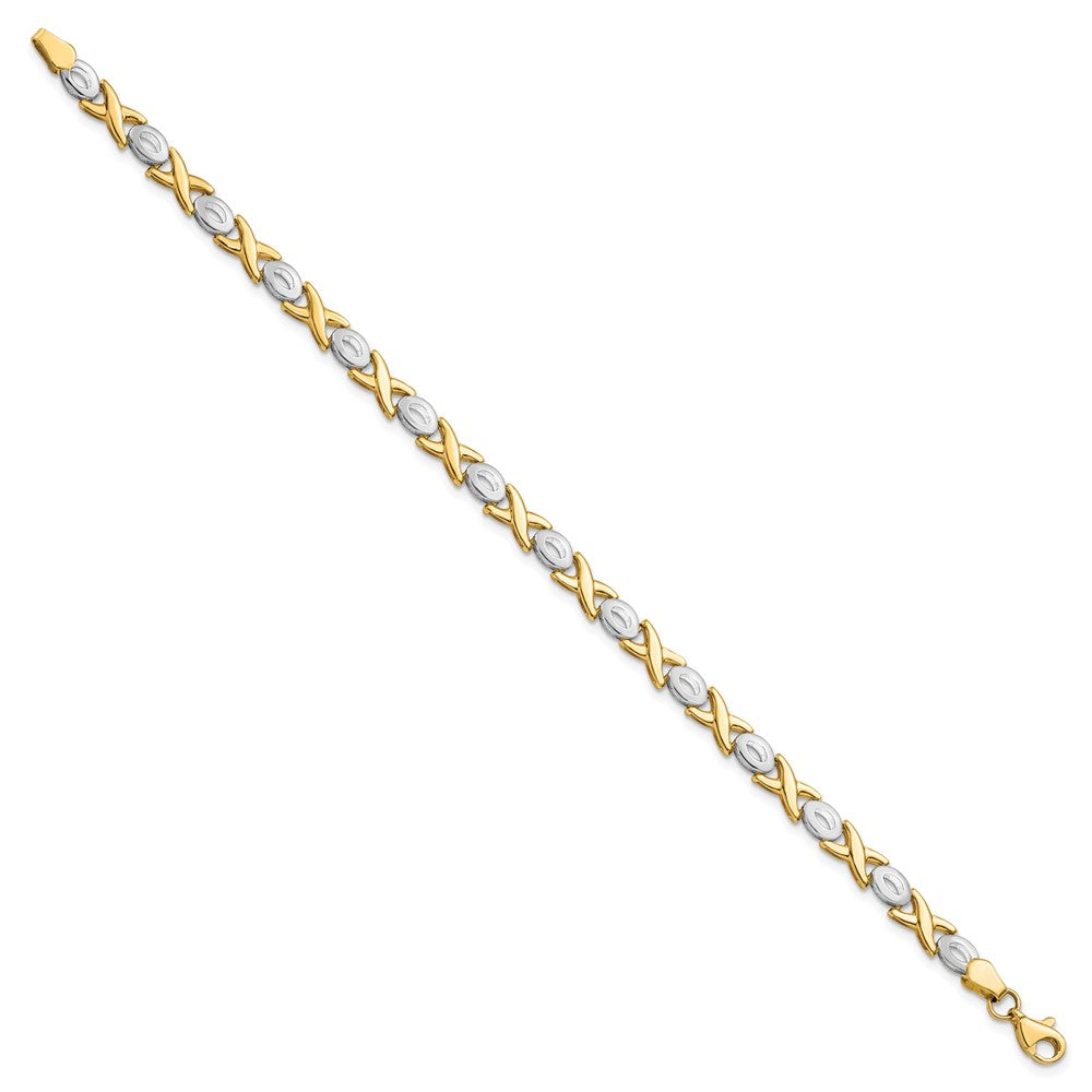 14K Two Tone Polished Bracelet