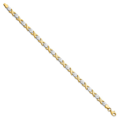 14K Two Tone Polished Bracelet