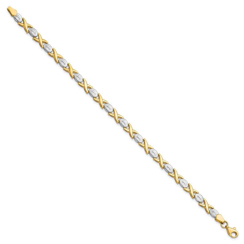 14K Two Tone Polished Bracelet