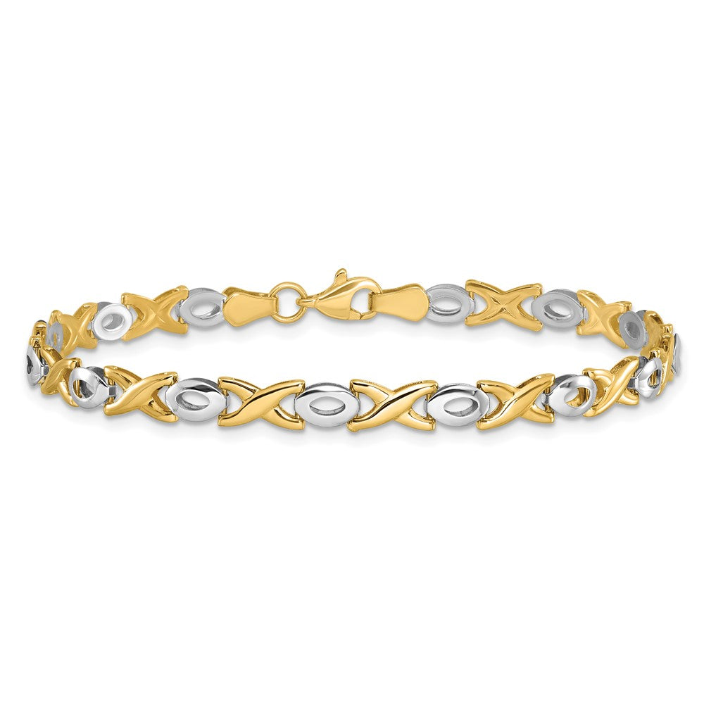 14K Two Tone Polished Bracelet