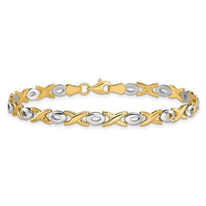 14K Two Tone Polished Bracelet