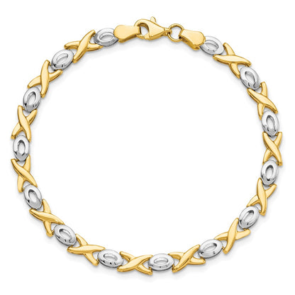 14K Two Tone Polished Bracelet