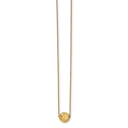 14K Yellow Gold Polished D/C Round Necklace